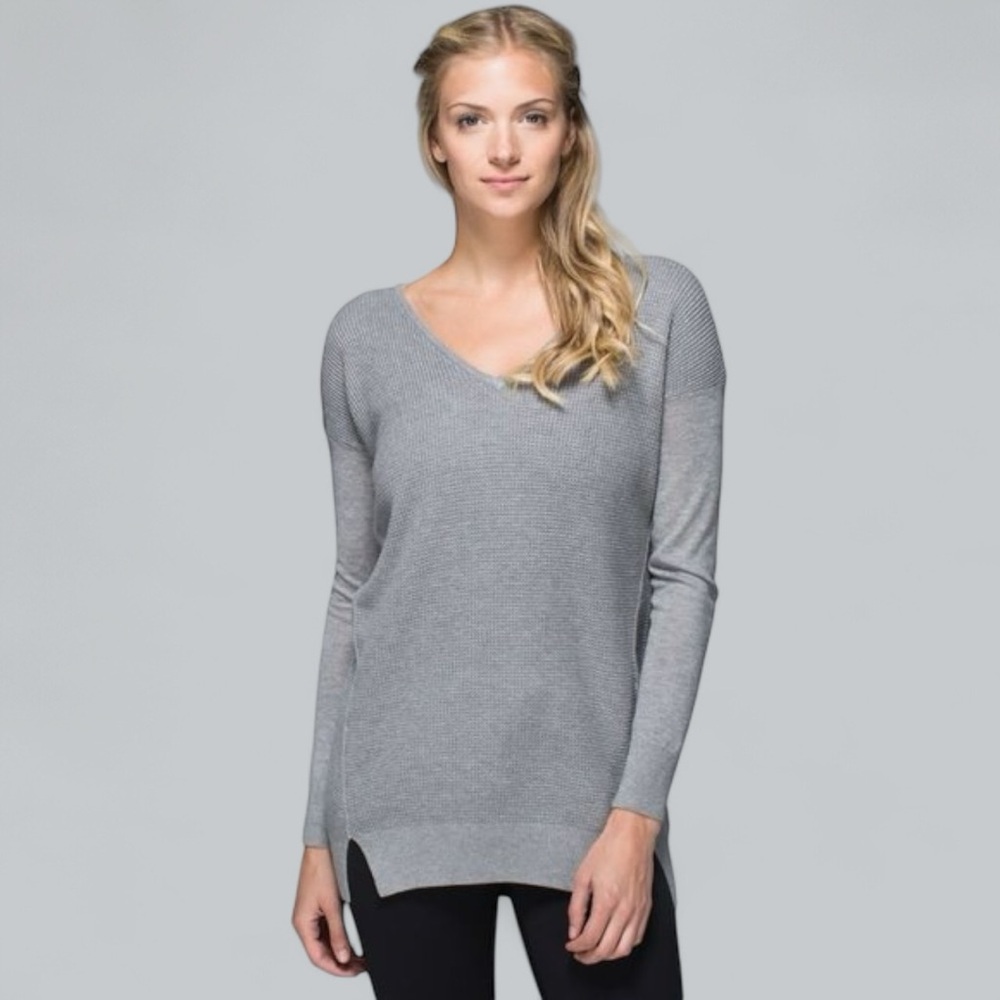 Lululemon The Sweater Life Waffle Knit V Neck